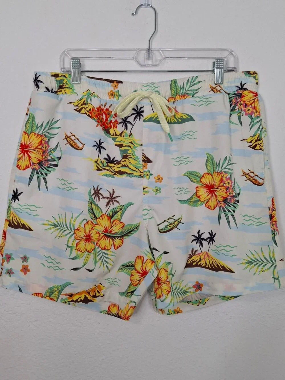 Fresh Prints of Bel-Air Mens Hawaiian Swim Trunks Sz XL Tropical Novelty Print